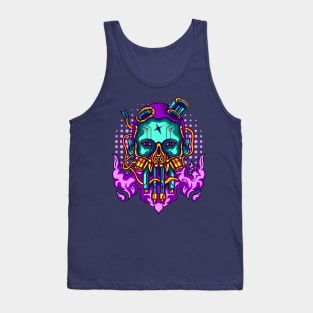 Building Humanoid Illustration Tank Top